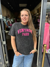 T-shirt "VINTAGE" zwart/roze
